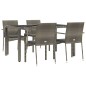 vidaXL Set comedor de jardín 5 piezas con cojines ratán sintético gris vidaXL Set comedor de jardín 5 piezas con cojines ratán sintético gris