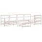vidaXL Juego de muebles jardín 6 piezas y cojines madera maciza blanco vidaXL Juego de muebles jardín 6 piezas y cojines madera maciza blanco