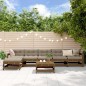 vidaXL Juego muebles jardín 7 pzas y cojines madera maciza marrón miel vidaXL Juego muebles jardín 7 pzas y cojines madera maciza marrón miel
