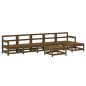 vidaXL Juego muebles jardín 7 pzas y cojines madera maciza marrón miel vidaXL Juego muebles jardín 7 pzas y cojines madera maciza marrón miel