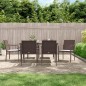 vidaXL Juego comedor jardín 7 piezas y cojines ratán sintético y acero