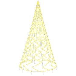 vidaXL Árbol de Navidad en asta bandera 1400 LED blanco cálido 500cm