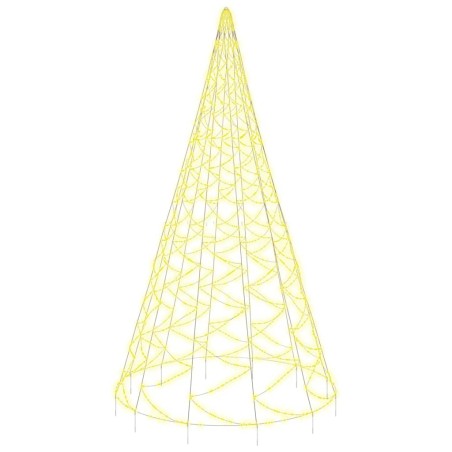 vidaXL Árbol de Navidad en asta bandera 1400 LED blanco cálido 500cm