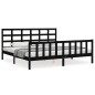 vidaXL Estructura de cama con cabecero madera maciza negro 180x200 cm vidaXL Estructura de cama con cabecero madera maciza negro 180x200 cm