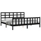 vidaXL Estructura de cama con cabecero madera maciza negro 180x200 cm vidaXL Estructura de cama con cabecero madera maciza negro 180x200 cm