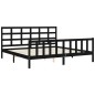 vidaXL Estructura de cama con cabecero madera maciza negro 180x200 cm vidaXL Estructura de cama con cabecero madera maciza negro 180x200 cm