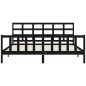 vidaXL Estructura de cama con cabecero madera maciza negro 180x200 cm vidaXL Estructura de cama con cabecero madera maciza negro 180x200 cm