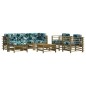 vidaXL Juego de muebles jardín 7 pzas y cojines madera pino impregnada vidaXL Juego de muebles jardín 7 pzas y cojines madera pino impregnada