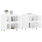 vidaXL Aparadores 2 piezas madera contrachapada blanco vidaXL Aparadores 2 piezas madera contrachapada blanco