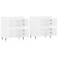 vidaXL Aparadores 2 piezas madera contrachapada blanco vidaXL Aparadores 2 piezas madera contrachapada blanco