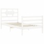 vidaXL Estructura de cama con cabecero madera maciza blanco 90x200 cm vidaXL Estructura de cama con cabecero madera maciza blanco 90x200 cm