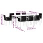 vidaXL Set comedor jardín 9 pzas y cojines acero ratán sintético negro vidaXL Set comedor jardín 9 pzas y cojines acero ratán sintético negro