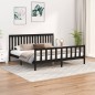vidaXL Estructura de cama con cabecero madera de pino negro 200x200cm vidaXL Estructura de cama con cabecero madera de pino negro 200x200cm