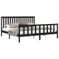 vidaXL Estructura de cama con cabecero madera de pino negro 200x200cm vidaXL Estructura de cama con cabecero madera de pino negro 200x200cm