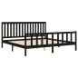 vidaXL Estructura de cama con cabecero madera de pino negro 200x200cm vidaXL Estructura de cama con cabecero madera de pino negro 200x200cm