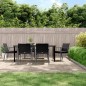 vidaXL Juego comedor jardín 7 piezas y cojines ratán sintético y acero vidaXL Juego comedor jardín 7 piezas y cojines ratán sintético y acero