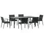 vidaXL Juego comedor jardín 7 piezas y cojines ratán sintético y acero vidaXL Juego comedor jardín 7 piezas y cojines ratán sintético y acero