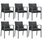 vidaXL Juego comedor jardín 7 piezas y cojines ratán sintético y acero vidaXL Juego comedor jardín 7 piezas y cojines ratán sintético y acero