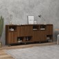 vidaXL Aparadores 3 uds madera contrachapada marrón roble 60x35x70 cm vidaXL Aparadores 3 uds madera contrachapada marrón roble 60x35x70 cm