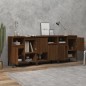 vidaXL Aparadores 3 uds madera contrachapada marrón roble 60x35x70 cm vidaXL Aparadores 3 uds madera contrachapada marrón roble 60x35x70 cm