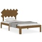 vidaXL Estructura cama y cabecero madera maciza marrón miel 100x200 cm vidaXL Estructura cama y cabecero madera maciza marrón miel 100x200 cm