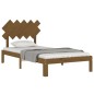 vidaXL Estructura cama y cabecero madera maciza marrón miel 100x200 cm vidaXL Estructura cama y cabecero madera maciza marrón miel 100x200 cm