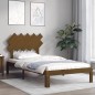 vidaXL Estructura cama y cabecero madera maciza marrón miel 100x200 cm vidaXL Estructura cama y cabecero madera maciza marrón miel 100x200 cm