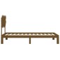vidaXL Estructura cama y cabecero madera maciza marrón miel 100x200 cm vidaXL Estructura cama y cabecero madera maciza marrón miel 100x200 cm