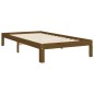 vidaXL Estructura cama y cabecero madera maciza marrón miel 100x200 cm vidaXL Estructura cama y cabecero madera maciza marrón miel 100x200 cm