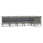 vidaXL Set de muebles de jardín 6 pzas y cojines ratán sintético gris