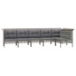 vidaXL Set de muebles de jardín 6 pzas y cojines ratán sintético gris