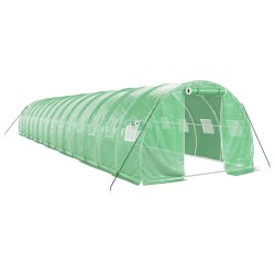 vidaXL Invernadero con estructura de acero verde 42 m² 14x3x2 m