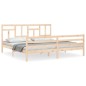 vidaXL Estructura de cama de matrimonio con cabecero madera maciza