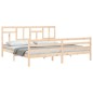 vidaXL Estructura de cama de matrimonio con cabecero madera maciza