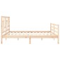 vidaXL Estructura de cama de matrimonio con cabecero madera maciza