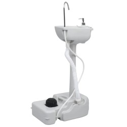 vidaXL Juego de lavabo y depósito de agua portátil para camping