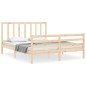 vidaXL Estructura de cama de matrimonio con cabecero madera maciza