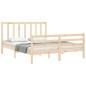 vidaXL Estructura de cama de matrimonio con cabecero madera maciza
