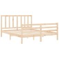 vidaXL Estructura de cama de matrimonio con cabecero madera maciza