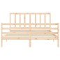 vidaXL Estructura de cama de matrimonio con cabecero madera maciza