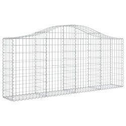 vidaXL Cesta de gaviones forma arco hierro galvanizado 200x30x80/100cm