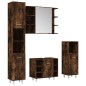 vidaXL Set de muebles de baño 4 piezas madera contrachapada roble humo vidaXL Set de muebles de baño 4 piezas madera contrachapada roble humo