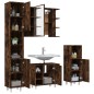 vidaXL Set de muebles de baño 4 piezas madera contrachapada roble humo vidaXL Set de muebles de baño 4 piezas madera contrachapada roble humo