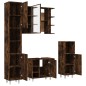 vidaXL Set de muebles de baño 4 piezas madera contrachapada roble humo vidaXL Set de muebles de baño 4 piezas madera contrachapada roble humo