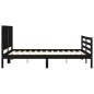 vidaXL Estructura de cama con cabecero madera maciza negro 160x200 cm