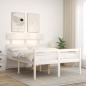 vidaXL Cama para personas mayores con cabecero madera maciza blanco vidaXL Cama para personas mayores con cabecero madera maciza blanco
