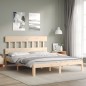 vidaXL Estructura de cama de matrimonio con cabecero madera maciza vidaXL Estructura de cama de matrimonio con cabecero madera maciza