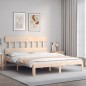 vidaXL Estructura de cama de matrimonio con cabecero madera maciza vidaXL Estructura de cama de matrimonio con cabecero madera maciza