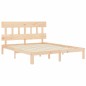 vidaXL Estructura de cama de matrimonio con cabecero madera maciza vidaXL Estructura de cama de matrimonio con cabecero madera maciza