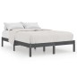 vidaXL Estructura de cama de madera maciza de pino gris 160x200 cm vidaXL Estructura de cama de madera maciza de pino gris 160x200 cm